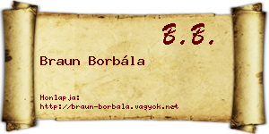 Braun Borbála névjegykártya